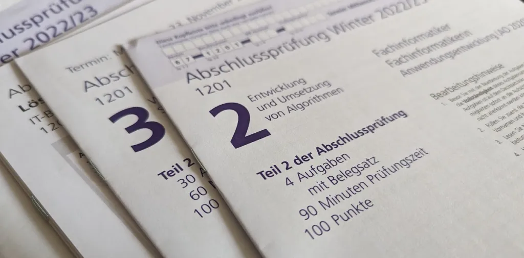 Originale IHK Abschlussprüfungen für den Ausbildungsberuf "Fachinformatiker für Anwendungsentwicklung"