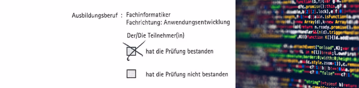 Prüfung zum Fachinformatiker bestanden - Externenprüfung